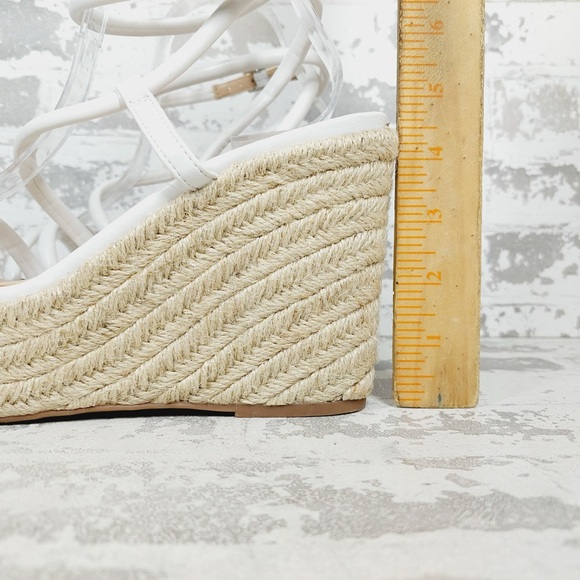 NEW BP White Cohan Espadrille Wedge Strappy Sandals W633 - Picture 2 of 11
